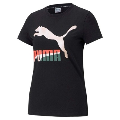 

Puma Classics Logo Футболка с круглым вырезом и короткими рукавами женская, размер , повседневная, 531865-61, Черный