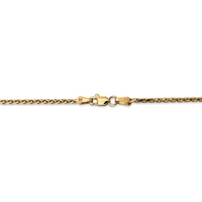 Pre-owned Superdealsforeverything Real 14kt Yellow Gold 1.9mm Round D/c Wheat Chain; 18 Inch