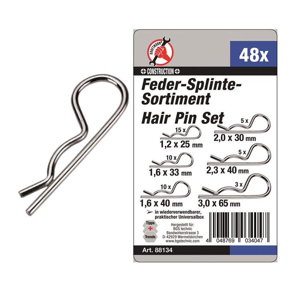BGS-88134 | Feder-Splinte-Sortiment 48-tlg.