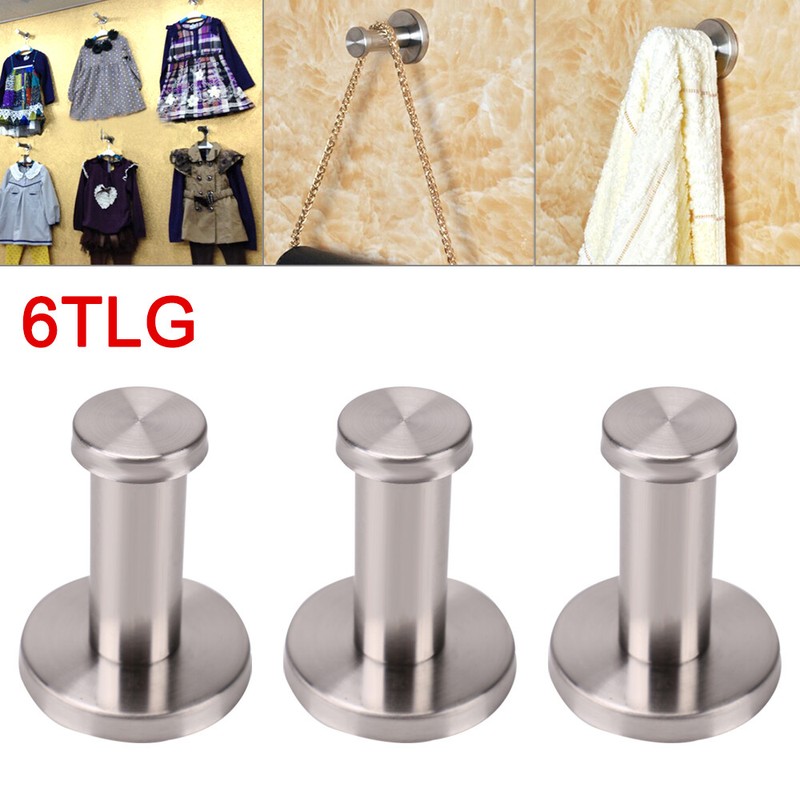 6x Edelstahl Wandmontage Robe Haken Bad Haken Handtuchhaken