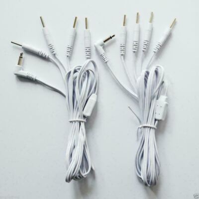 2 PCS ELECTRODE LEAD WIRES Cables for Digital Massager TENS 3.5 mm with 4 pins