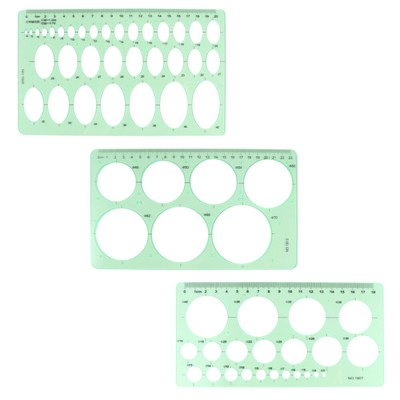  3 Pcs Circle Round Stencil Template Templates Drawing for School Projects Child