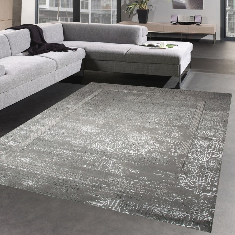 Tapis Design Moderne Style Oriental â Facile D'Entretien â Gris Arge
