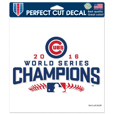 Цветная наклейка идеального кроя Chicago Cubs World Series Champions 8 x 8