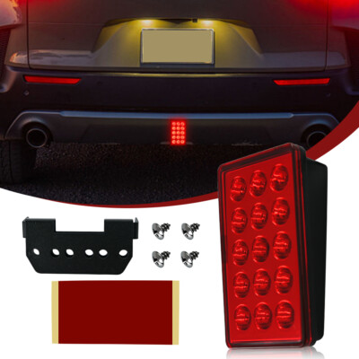 Universal F1 Style LED Red 3-Third Rear Tail Brake Stop Strobe Light Fog Lamp