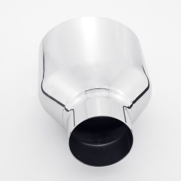 4.72"x3.15" Oval Resonated Exhaust Tip 2.25" In 7" Long Polished