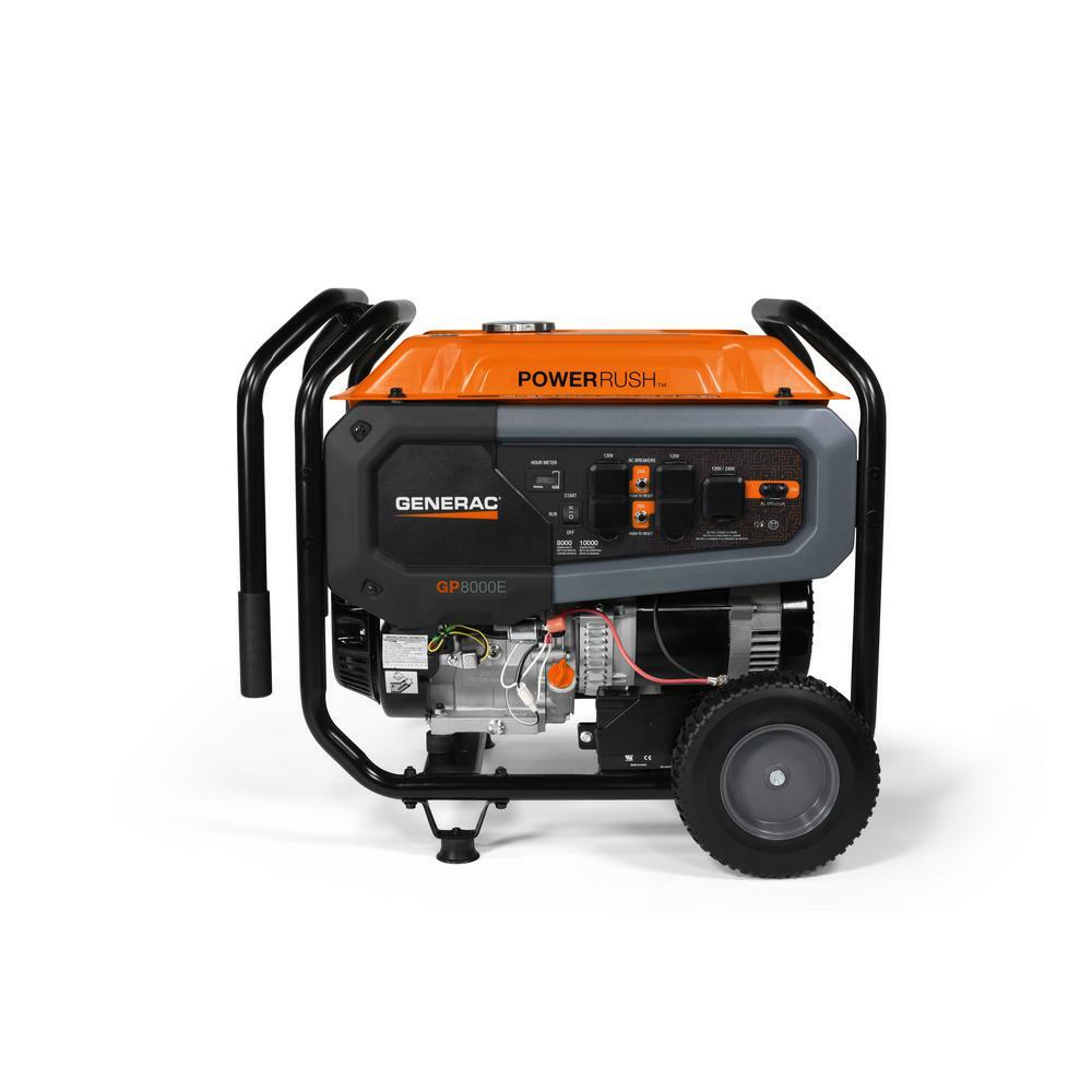 Generac 10000W Portable RV Ready Gas Powered Electric Start Generator, CO Sensor