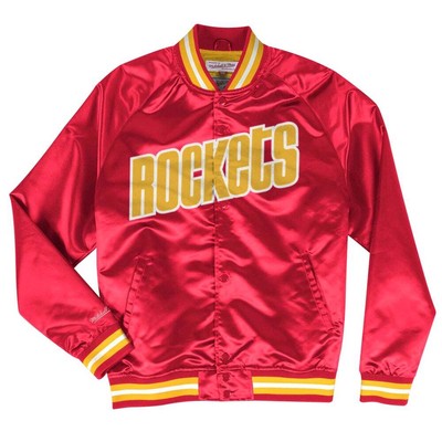 

Легкая атласная куртка Mitchell - Ness мужская красная повседневная спортивная верхняя одежда STJK, Красный, Mitchell - Ness Lightweight Satin Jacket