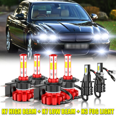 for 2004 2005-2008 Jaguar XJ8 6000K LED Headlight Bulb High Low Fog Light Kit 6X