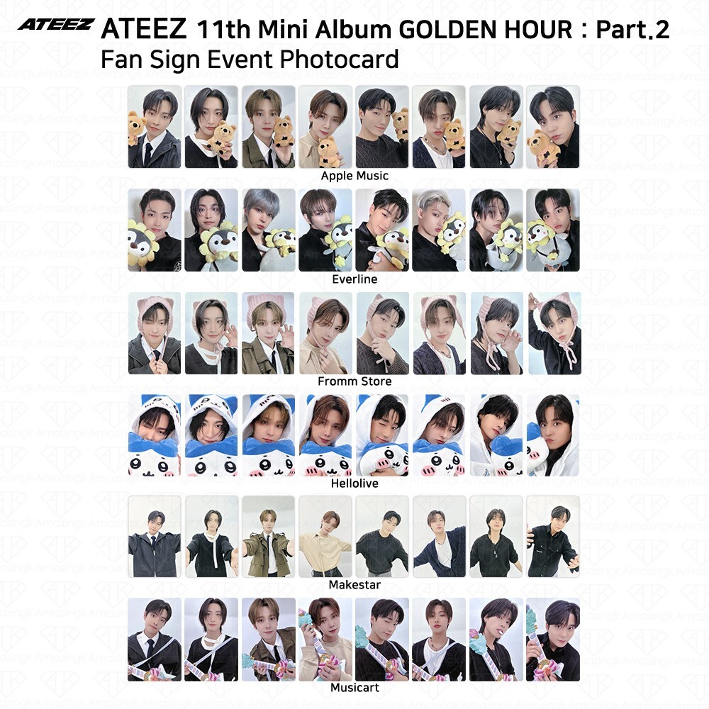 ATEEZ GOLDEN HOUR pt.2 FC限定 Tiara 8枚セット④ Ateez Golden Hour Pt 2 Fc Photocards Tiara Version - Etsy