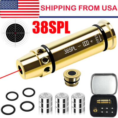 38SPL Red Laser Bore Sight Cartridge Boresight Dry Fire Shooting Training Brass