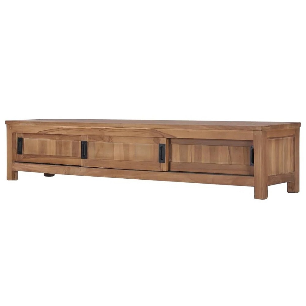 Entertainment Center Low Profile Media Cabinet Solid Wood 59