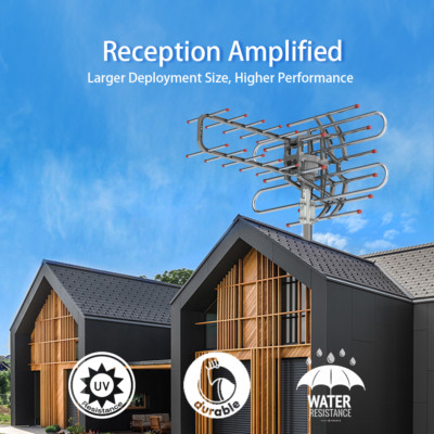 Home Video 1080P TA-851B Outdoor Amplified Antenna Digital HD TV UHF/VHF/FM New