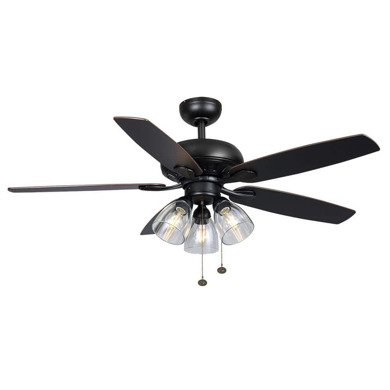 Hampton Bay Rockport 52 Inch Indoor Led Matte Black Ceiling 
