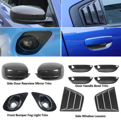 10x Side Door Rearview Mirror Window Louver Cover Trim Kit for Dodge Charger 15+