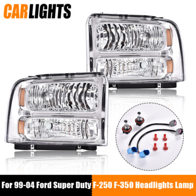 Fit For 99-04 Ford Super Duty F250-F450 Halogen Excursion Conversion Headlights 