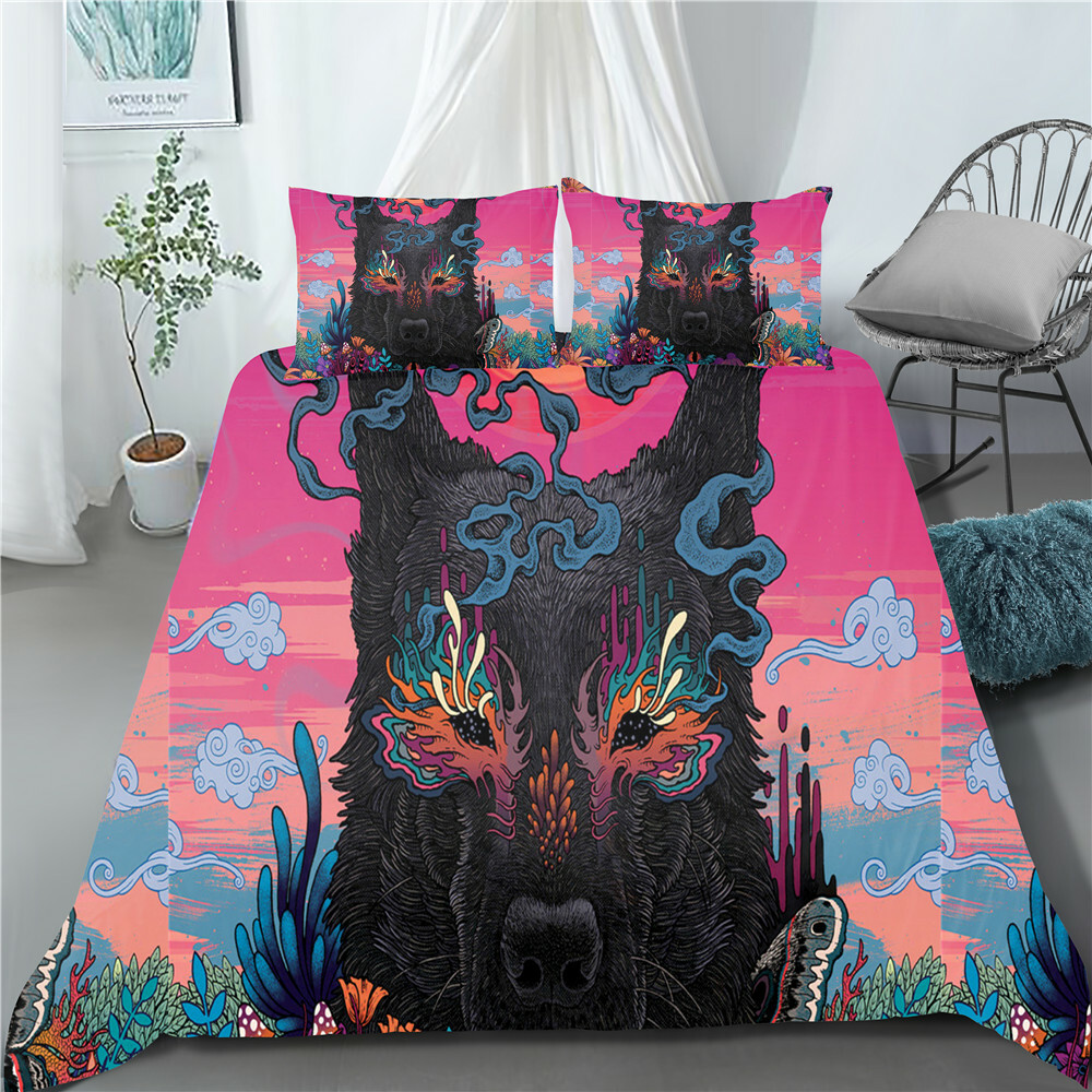 3d Colorful Blindfold Bear Bedding Set Duvet Cover Comforter Cover
