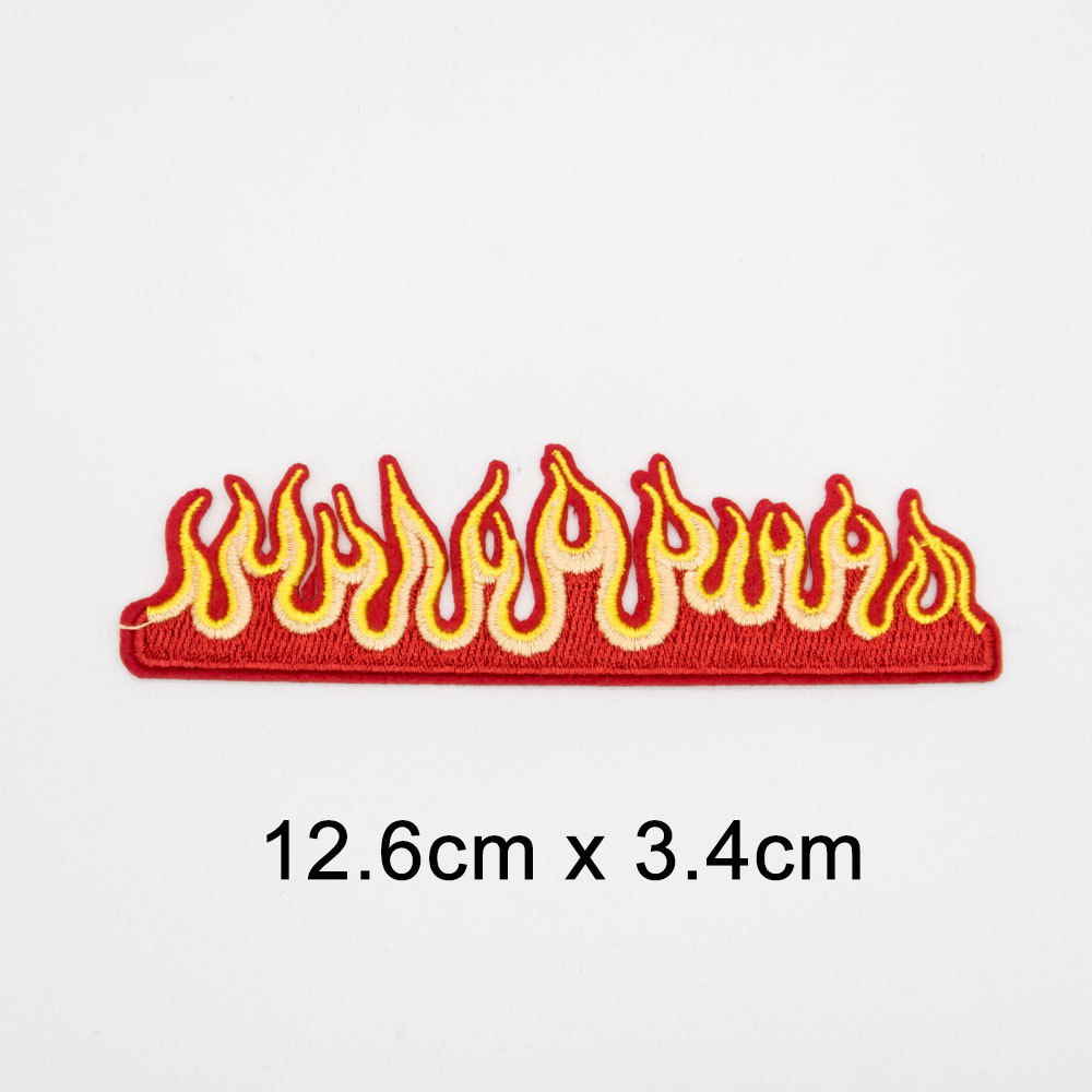 Fire Flame Embroidered Sew On Iron On Patch Badge Fabric Applique Craft Transfer eBay