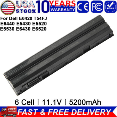 Battery T54FJ for Dell Latitude E6420 E6430 E5420 E5520 E5530 T54F3 M5Y0X 6 cell