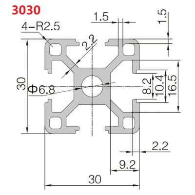 2020 3030 4040 2040 Extrusion Anodized T Slot / V Slot Linear Rail 300-1000mm