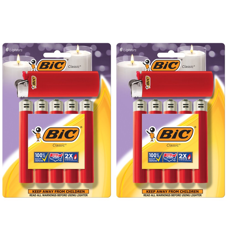 Classic Lighter, Red, 12-Pack