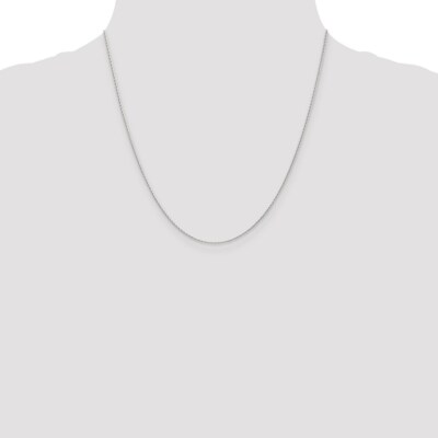 Pre-owned Superdealsforeverything Real 14kt White Gold 20 Inch 1mm Round Parisian Wheat With Lobster Clasp Chain