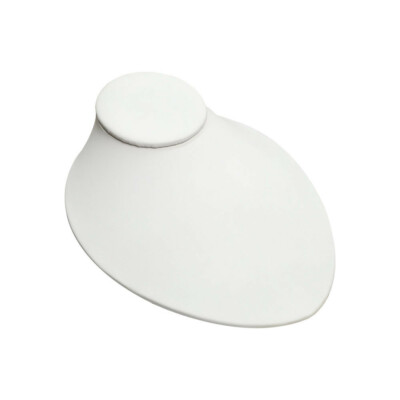 Necklace Pendant Chain Link Jewelry Display Holder  White Faux Leather