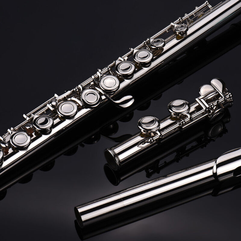 Plated Bass Flute C  Off Set G Italian Pads with  Delicate B4J0