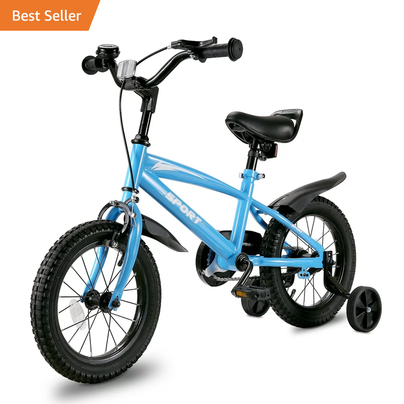 14" Kids Bike Girls and Boys Blue Bike for Age 3-6 Years Old