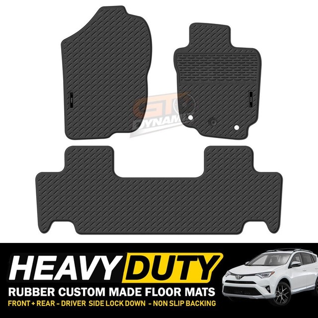 Custom BLACK HD Rubber Floor Mats for Toyota Rav 4 40 Series GXL GX