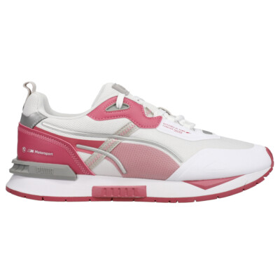 Puma Bmw Mms Mirage Tech Lace Up  Mens Pink, White Sneakers Casual Shoes 3074190