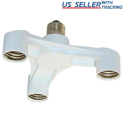 3 to 1 Light Socket E26 Splitter Adapter for Flood Spot and Lamp CFL & LED Bulbs