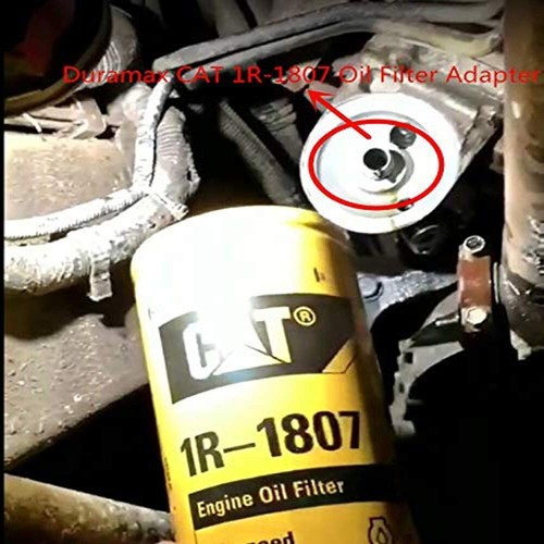 13/16"-16 to 1 1/8"-16 Oil Filter Adapter for Duramax CAT 1R-1807,VOLVO 478736