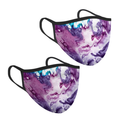 2pcs Unisex Washable Breathable Reusable Polyester Cloth Face Mask Covering