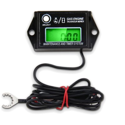 Waterproof Tiny Tach Digital Hour Meter Tachometer Resettable Job Timer Power US