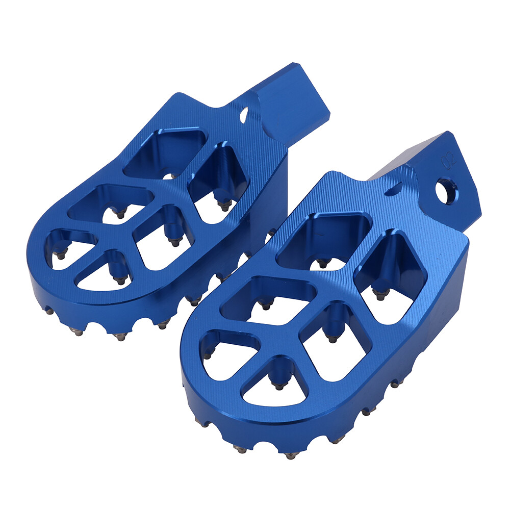 Foot Pegs Motorcycle Footpeg Pedals CNC For PW50 1981-2024 PW80 1983-2006 Blue