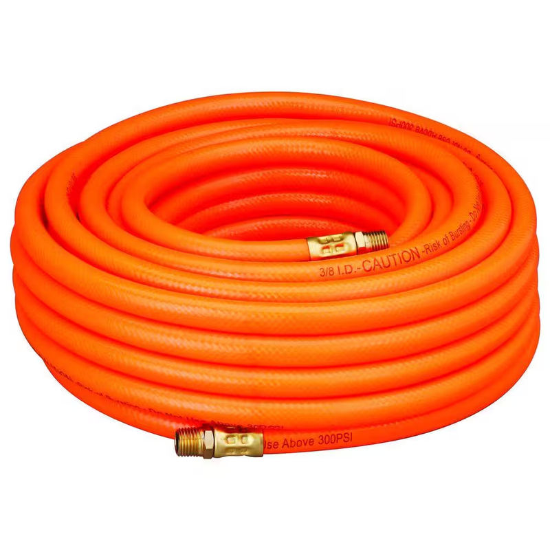 PVC Air Hose 3/8 in 50 Ft Air Compressor Hose 300 PSI Lightweight Flexible Line