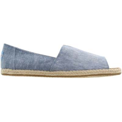 

TOMS Alpargata Женские слипоны с открытым носком, размер 10 B, повседневные туфли на плоской подошве 10009842, Синий, TOMS Alpargata Open Toe Slip On