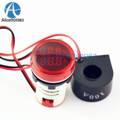 AC 50V-500V 0-100A Digital Dual LED Display 100V 220V Voltmeter Ammeter Voltage