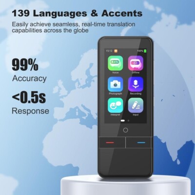 Ai Translator Smart Language Translator Device, Real-Time with 139 Languages