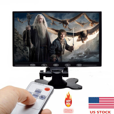 Mini 9'' Security CCTV Monitor PC Screen AV/VGA/HDMI Video for DSLR POS Car DVD