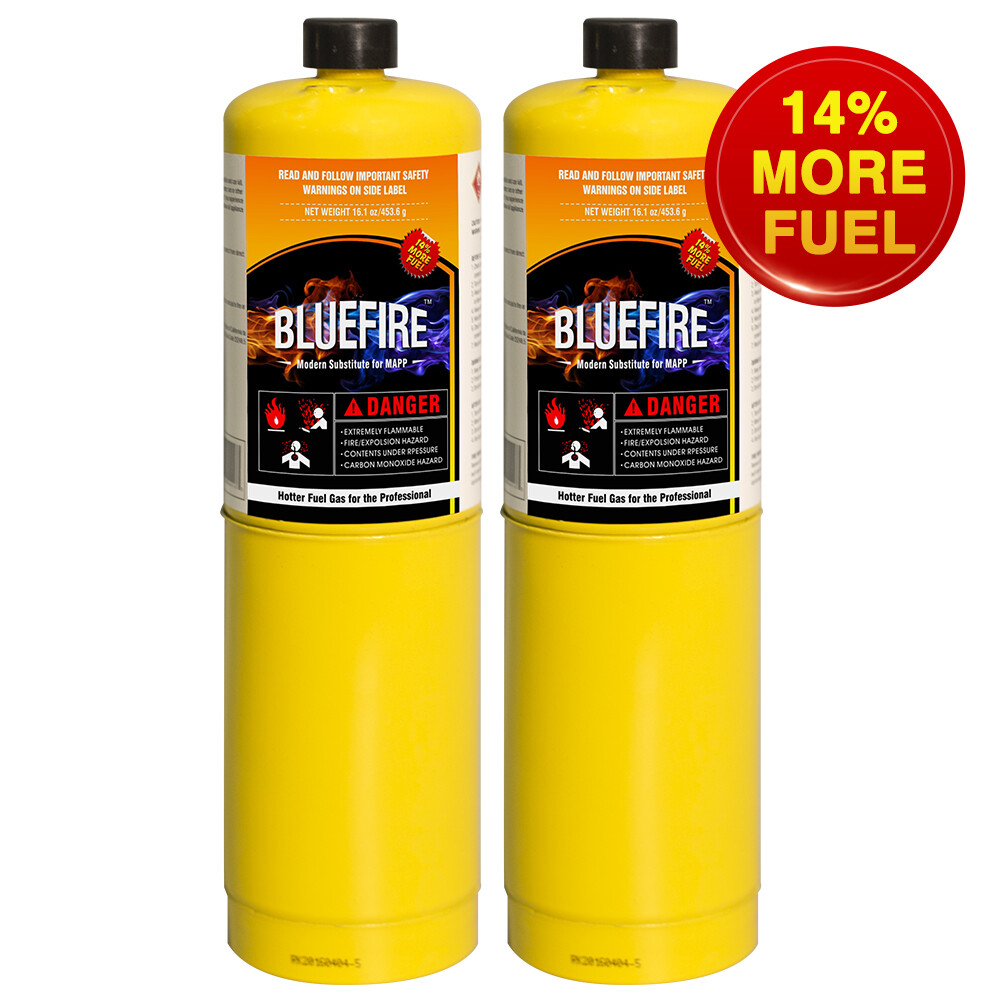 Bluefire 2x Mapp Map Pro Gas Fuel Cylinder,16.1oz,14 Bonus,hotter Than