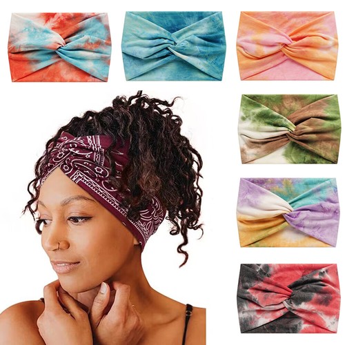 Twisted Knot Cross Hairband Yoga Elastic Hair Bands Printed