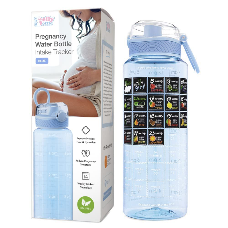 Belly Bottle Pregnancy Nutrition Water with Calendar Blue