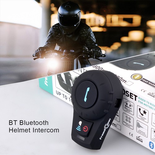 Full Duplex Bluetooth Motorcycle Helmet Interphone Intercom Headsets 500M FM Mp3