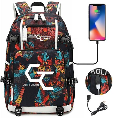 Anime Guilty Crown GC Backpack Fashion Men Women Travel Shoulder Laptop Bags