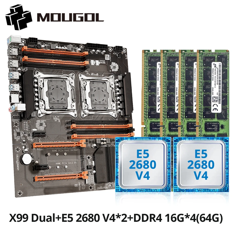 セット動作確認済み新品 X99マザーボード　DUAL CPU E5 2680v4 セット動作確認済み新品 X99マザーボード DUAL CPU E5 2680v4
