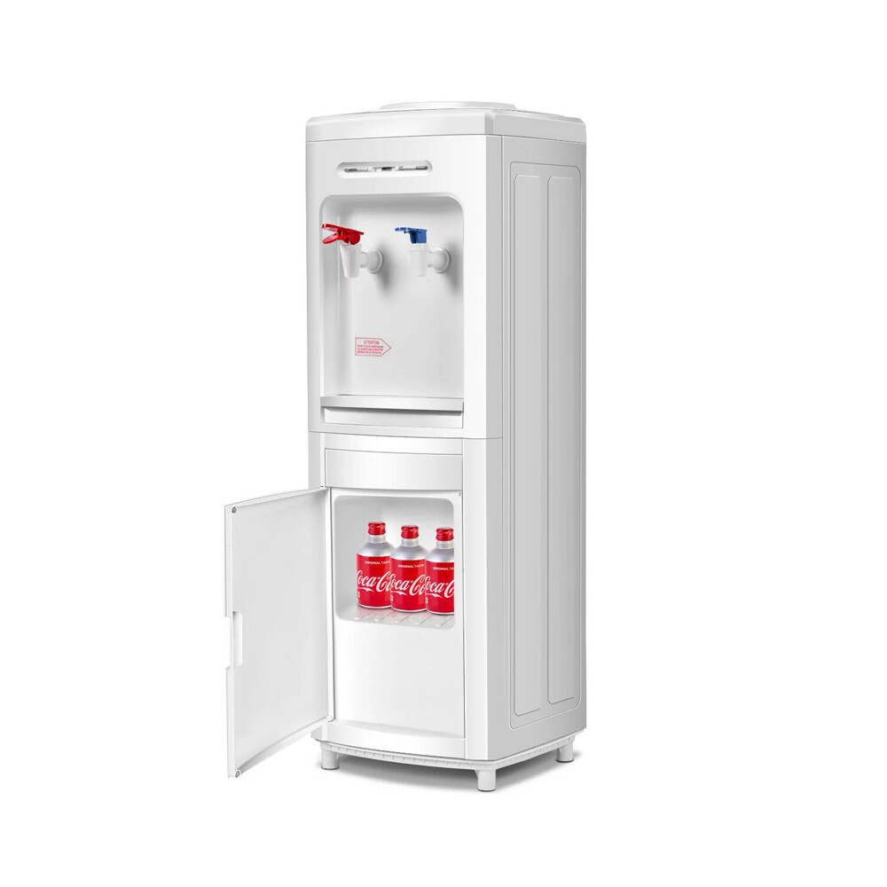Top Loading Electric Water Cooler Dispenser with Storage Cabinet White