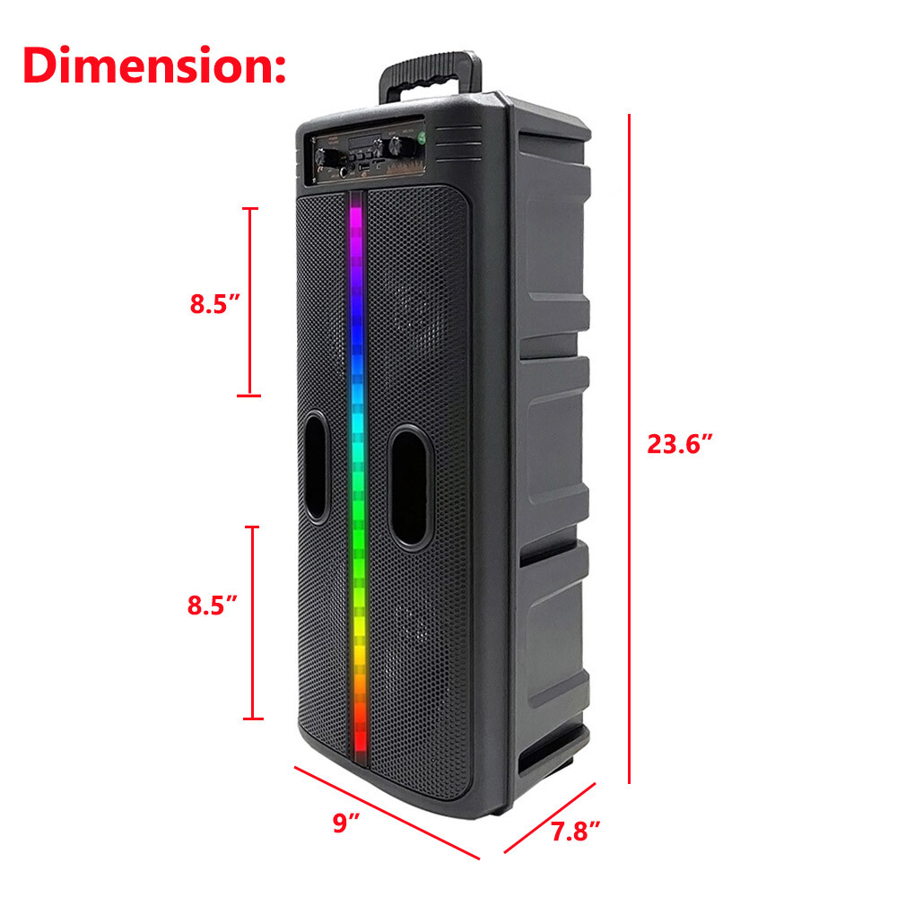 Portable 6000W Bluetooth Speaker Sub Woofer Heavy Bass Sound System Party & Mic