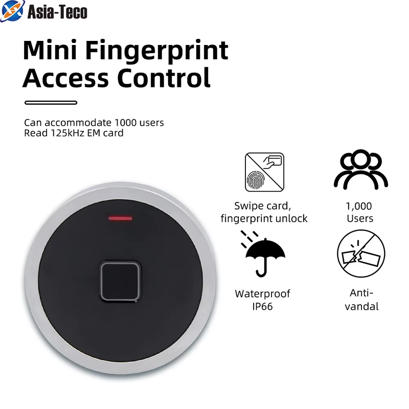 Metal Anti-hit Biometric Fingerprint Access Control IP66 Waterproof Mini Access